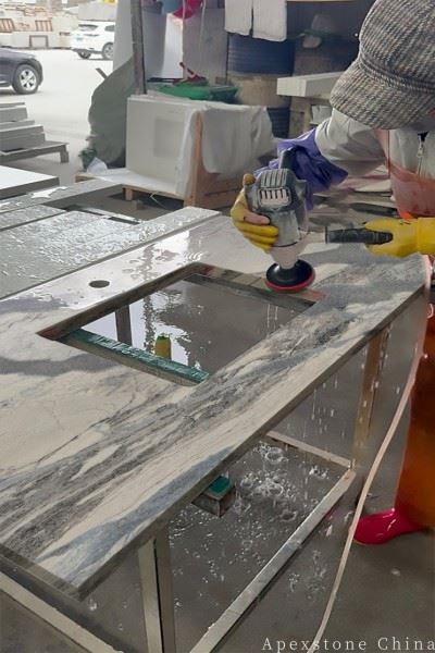 3/4 Inch Italian Landscape Blue Kitchen Countertops factory