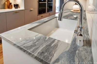 3/4 Inch Italian Landscape Blue Kitchen Countertops high quality